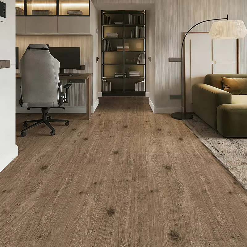Customized Wood Grain B1 Fire Retardant Click Lock Luxury SPC Vinyl Plank Flooring Waterproof Sound Reducing Apartment Office