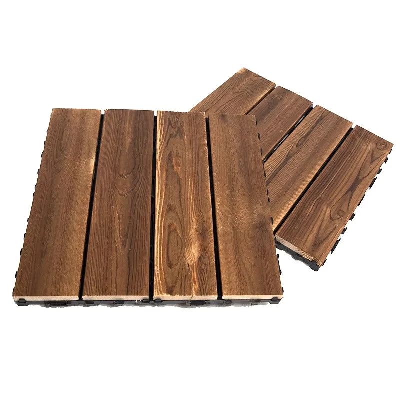 DIY Composite Interlocking Solid Wood Flooring WPC Deck Tiles or Outdoor Floors
