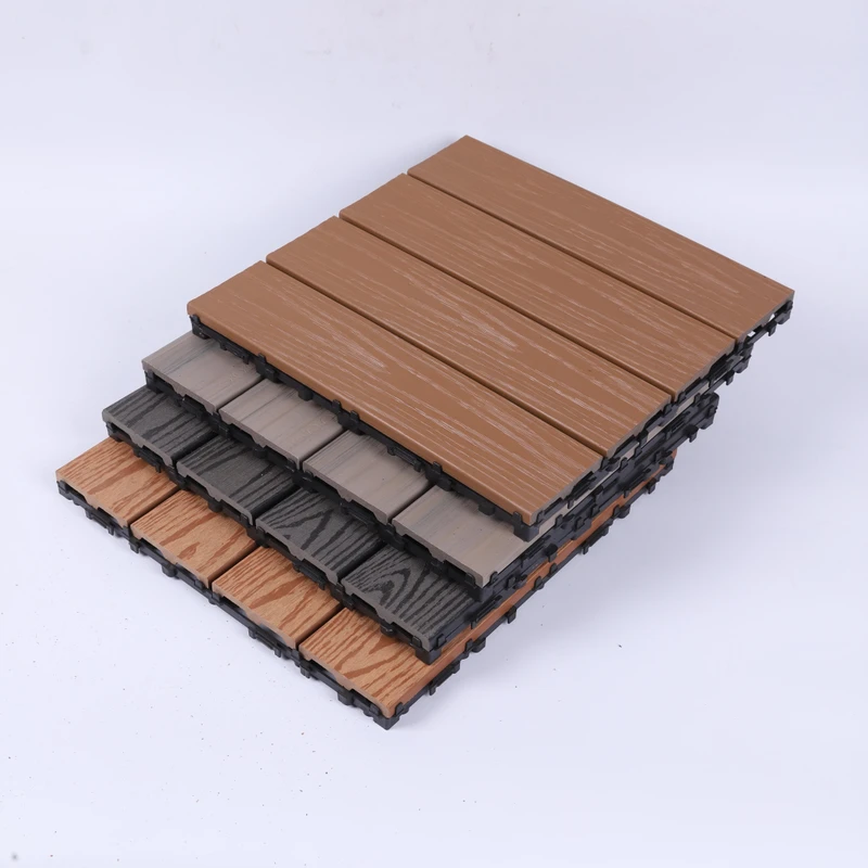 DIY WPC Decking Tiles Anti Corrosion Antioxidant Outdoor Floor Tlies with Wood Plastic Material for Exteriors