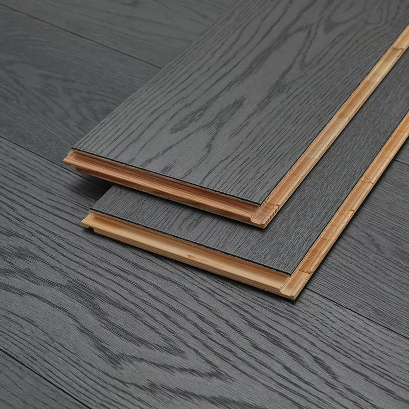 Dark Grey Popular Color Engineered Wood with Multi Layers Flooring Oak Flooring