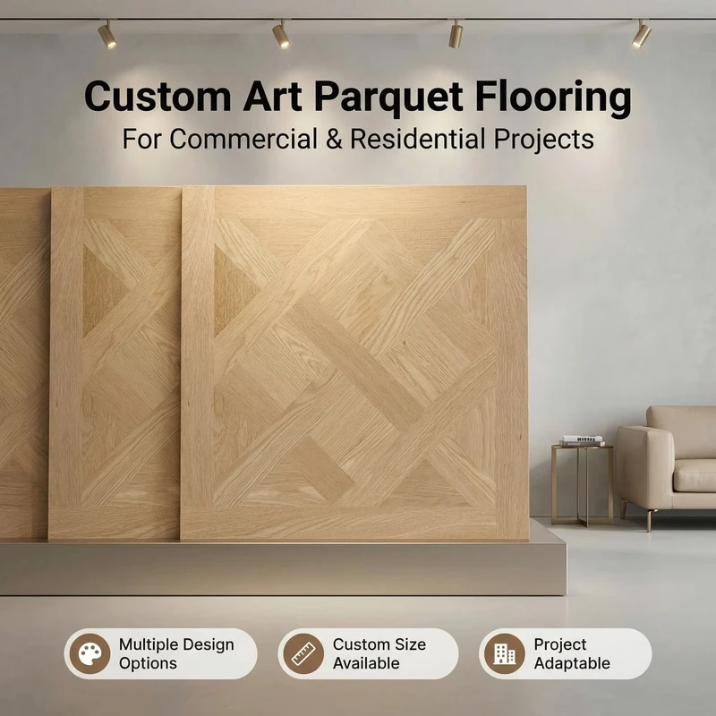 Decorative Parquet Flooring with Pattern Layout Engineered Wood Flooring Oak for Elegant Interiors