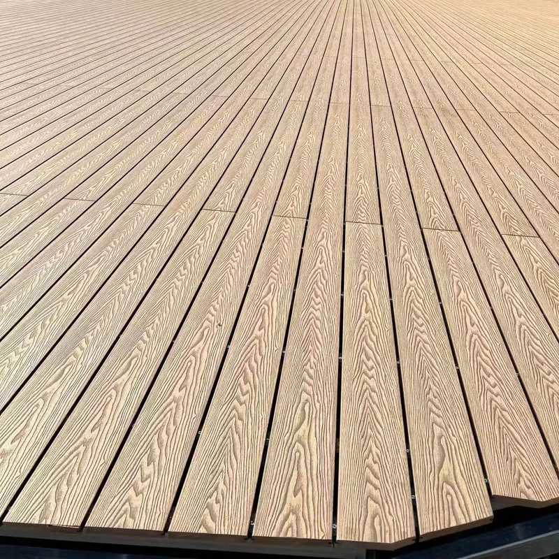 Deep Embossed WPC Decking Anti slip Composite Flooring for Park Strong Texture Standard Wood Plastic Board Weatherproof