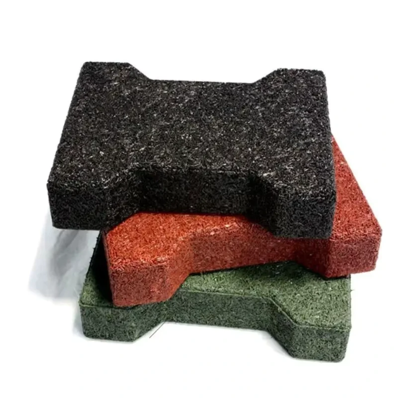 Demax Anti-Slip Outdoor Rubber Flooring Tiles Non-Toxic Playground Pavers Protective Walk Way Rubber Floor Tiles