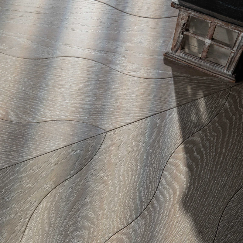 Designer Pattern Engineered Wood Flooring 4.0mm Oak Veneer with UV Brushed Finish 100% Birch Core