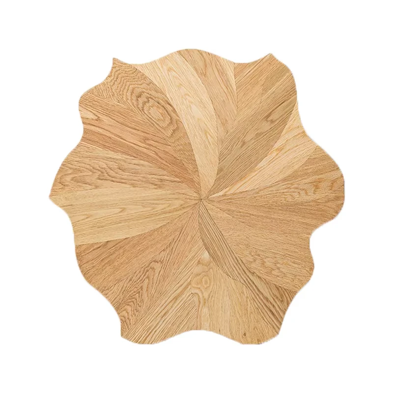 Designer White Oak Irregular Pattern Parquet Flooring Shaped Large Lotus Leaf Flower Multilayer Solid Composite Wood Board Floor