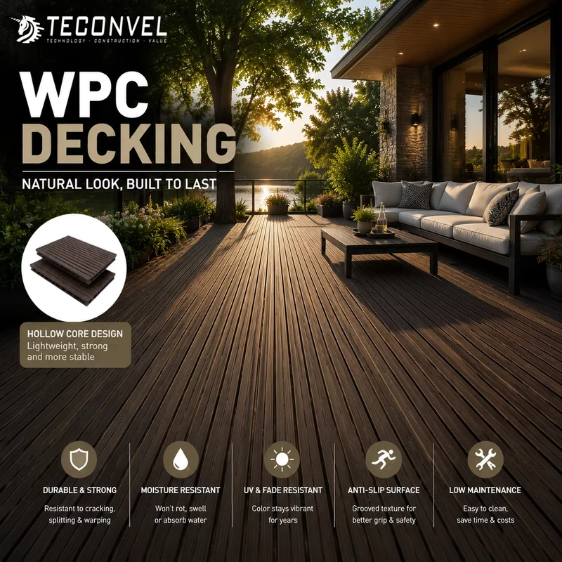 Direct Factory Composite Decking Outdoor Flooring Waterproof Anti UV WPC Deck Boards Supplier