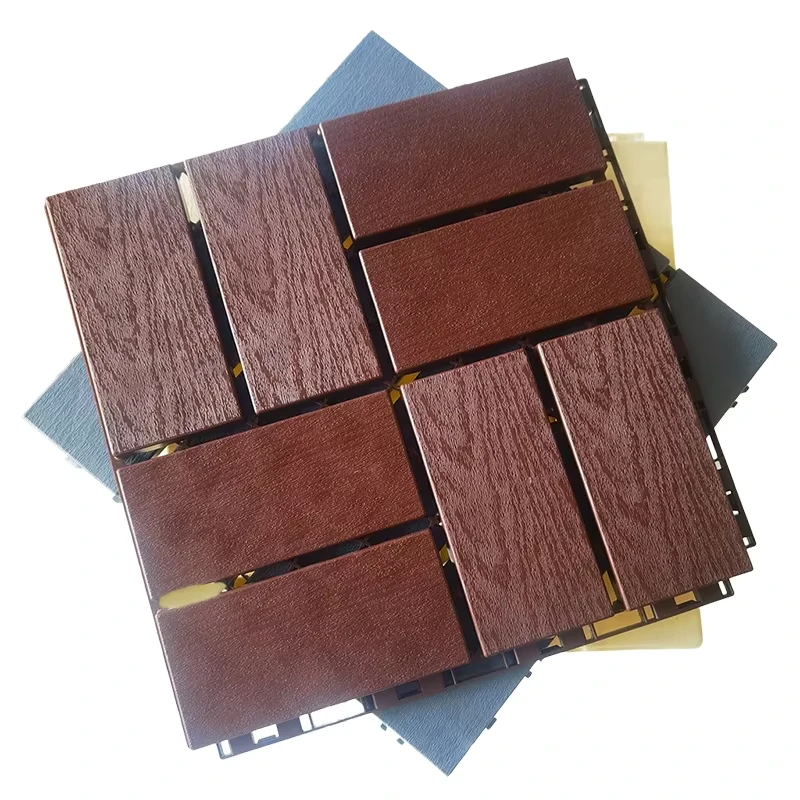 Diy Outdoor Flooring Contemporary Interlocking Composite Deck Tiles Easy Installation Anti Slip Wood Grain Finish Square Shape
