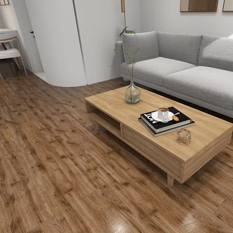 Durable Brown Laminate Flooring for Traditional Modern Interiors Easy Maintain Click Installation AC3 for Living Rooms Bedrooms