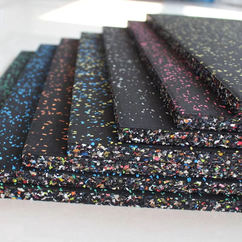 Durable Gym Rubber Tiles 15mm 20mm Thick Laminated Protective Exercise Mat Home Gym Flooring Mats