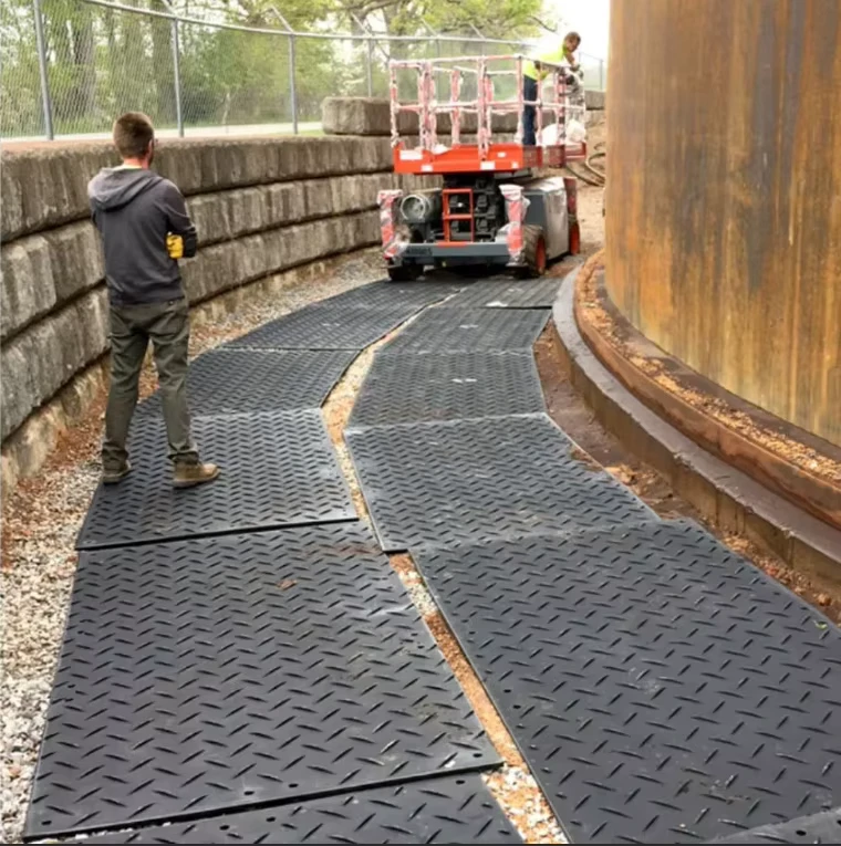 Durable HDPE UHMW Ground Protection Track Mats Anti Slip Temporary Road Floor Mat for Construction