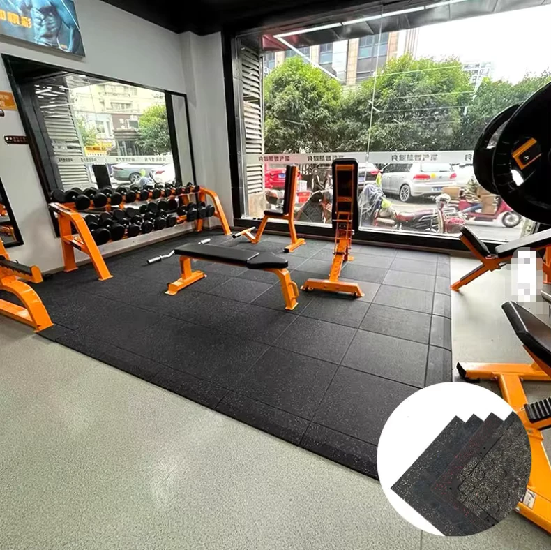 Durable High Density Anti slip Rubber Interlocking Tiles Gmy Heavy Duty Protection Floor Mats