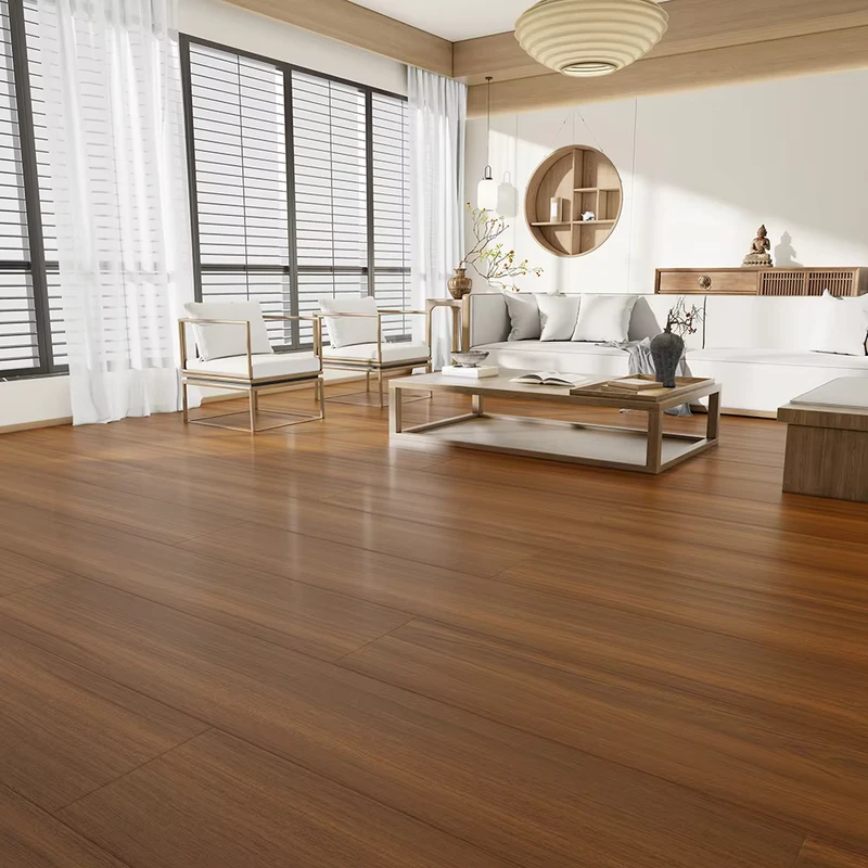 Durable High Gloss Light Oak Waterproof Laminate Flooring AC4 Wear Resistant Click Lock Installation 1228mm Plank Width Modern