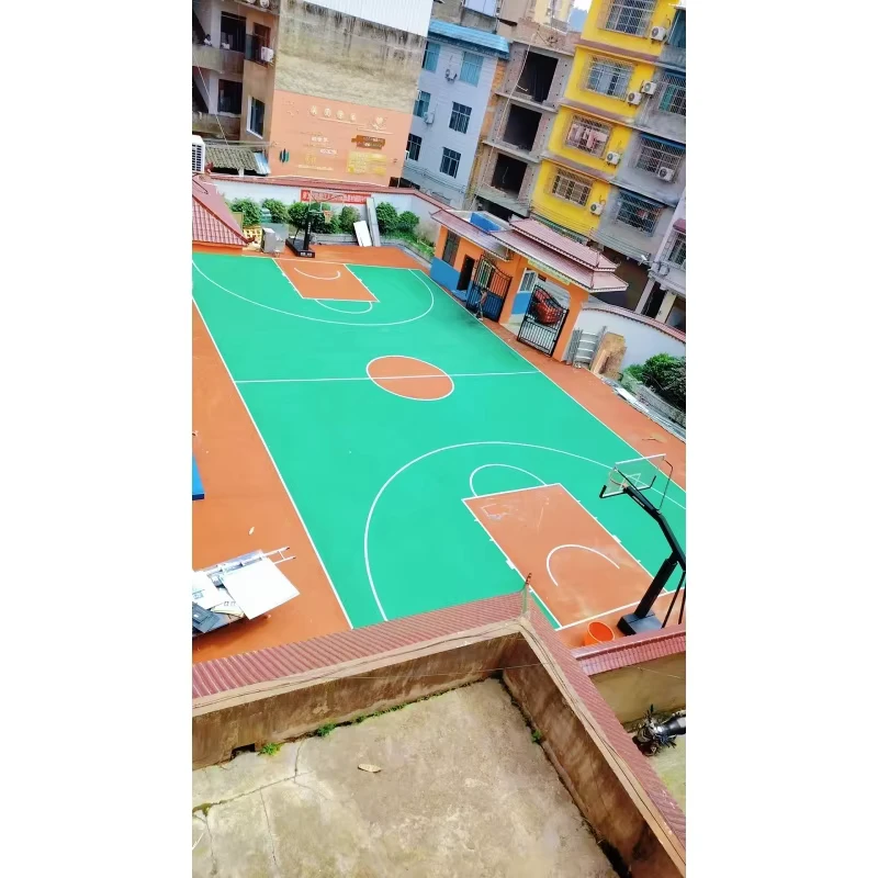 Durable PU Silicone Sports Flooring Shock Absorption Eco Friendly Features for Multi Sport Use Volleyball Tennis