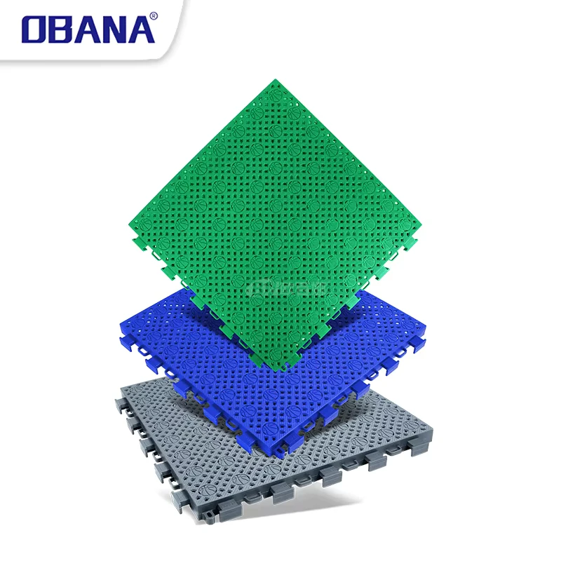 Durable Polypropylene Basketball Court Interlocking Tiles Eco Friendly Weatherproof High Shock Absorption Outdoor Flooring