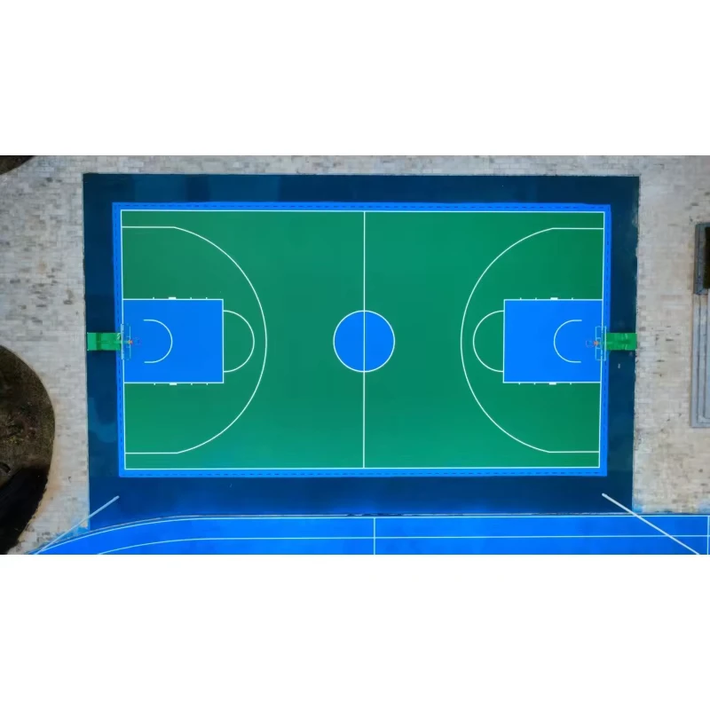 Durable Rubber Court Flooring for Multi Sport (Volleyball Tennis) 8mm Thick Shock Absorption Anti Slip Surface Indoor Outdoor