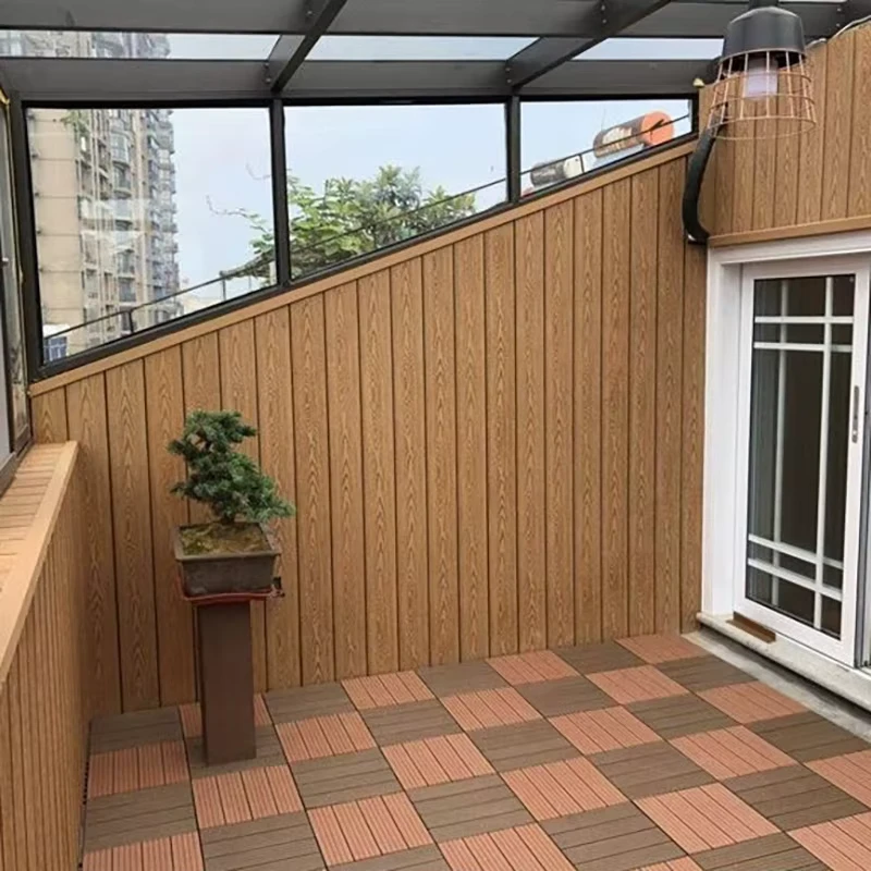 Durable Waterproof Patio Outer Flooring Tile Deck Wood Plastic Composite Decking Tiles Plastic Decking Floor Tiles