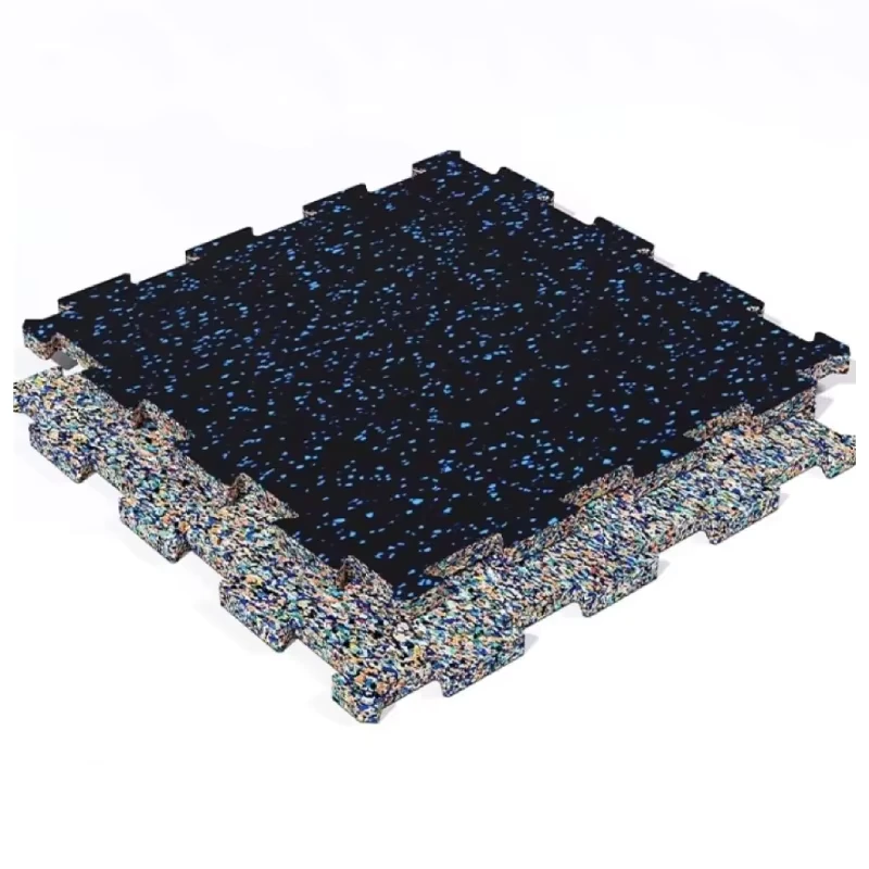 EPDM Rubber Interlocking Flooring Mat 50mm*50mm Gym Use with 20 15mm Thickness Cushion Buffer Protective Flooring