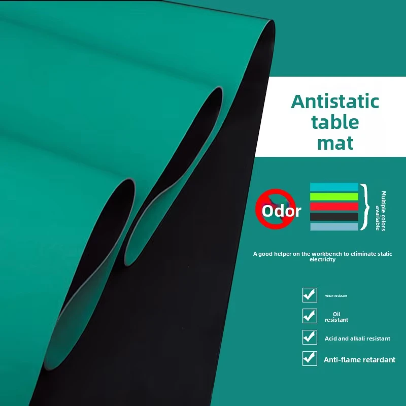ESD Anti Static Green Desk Mat Static Rubber Workbench Shelf Mat Electrical Safety Cleanroom Support Equipment Rubber Pad Floor