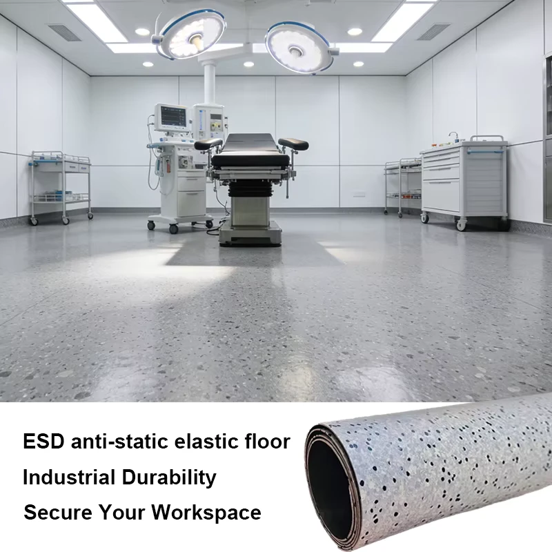 ESD Anti static Vinyl Flooring Roll PVC Anti bacterial Chemical Resistant for Hospital Clean Room