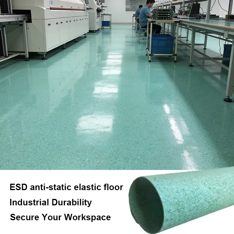 ESD Anti static Vinyl Flooring Roll PVC Wear resistant Flame Retardant for Factory & Laboratory