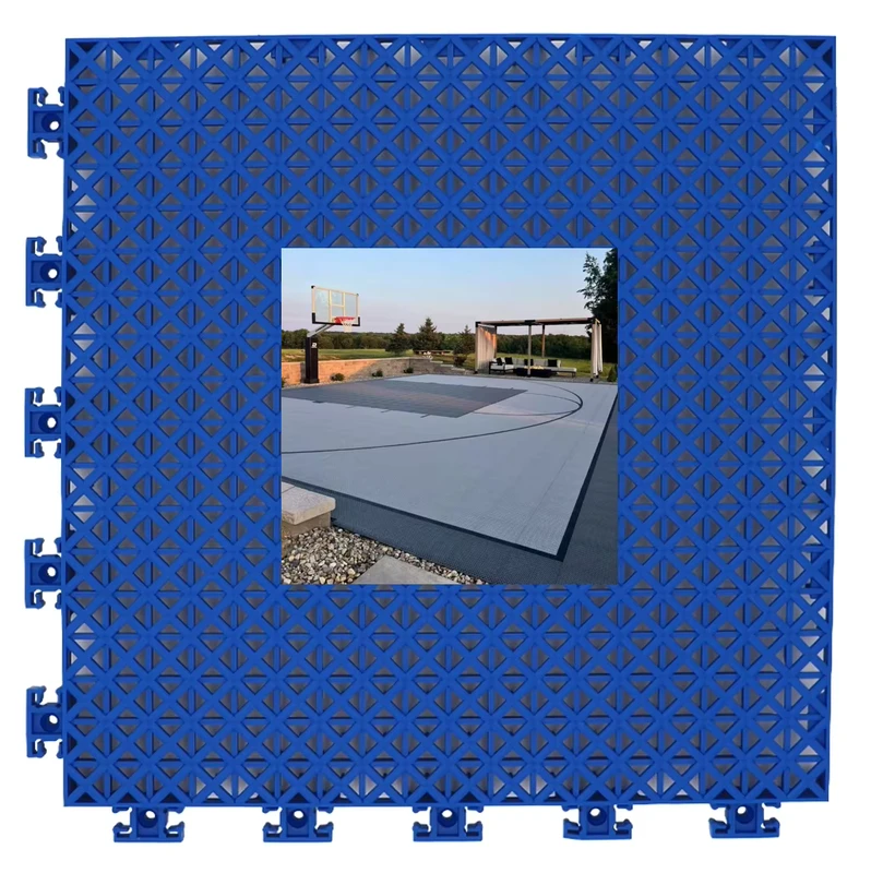 Easy Fit Custom Interlocking Rubber Tiles Wear Resistant Sports Flooring for Basketball Court for Outdoor Sports Grounds