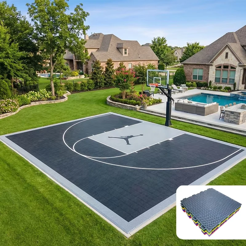 Easy Install PP Outdoor Basketball Court Interlocking Eco Friendly Anti Slip Sports Floor Tiles for Backyard DIY