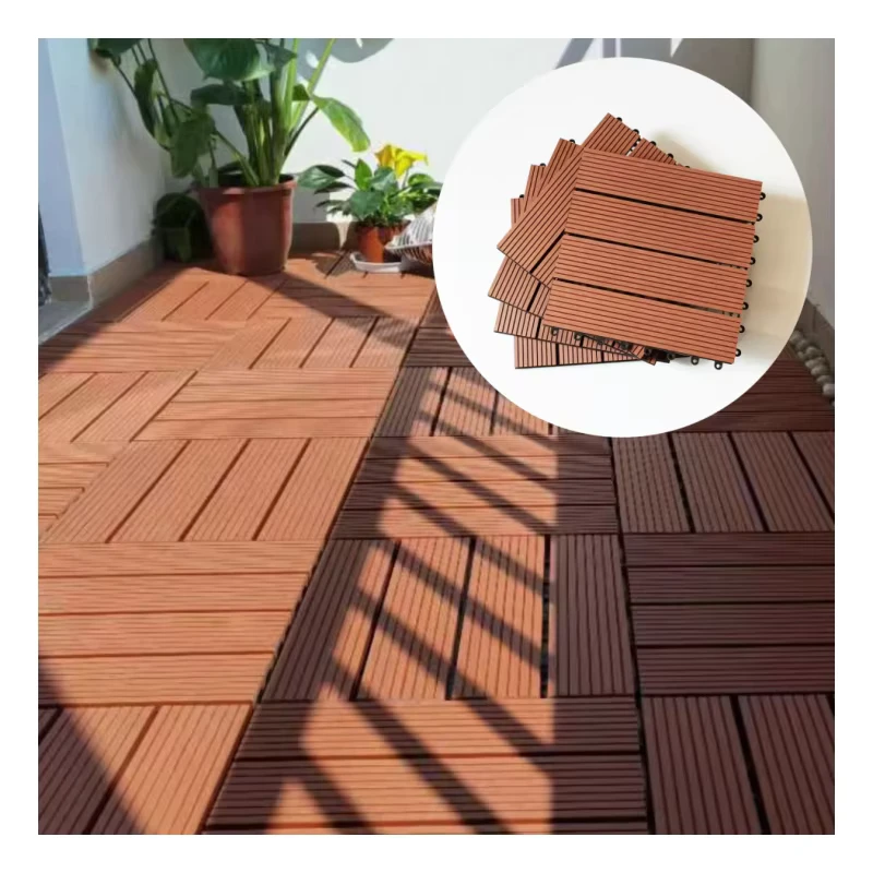 Easy Installation Terrace Decking Waterproof Splinter Free DIY WPC Outdoor Floor Deck Tiles Interlocking
