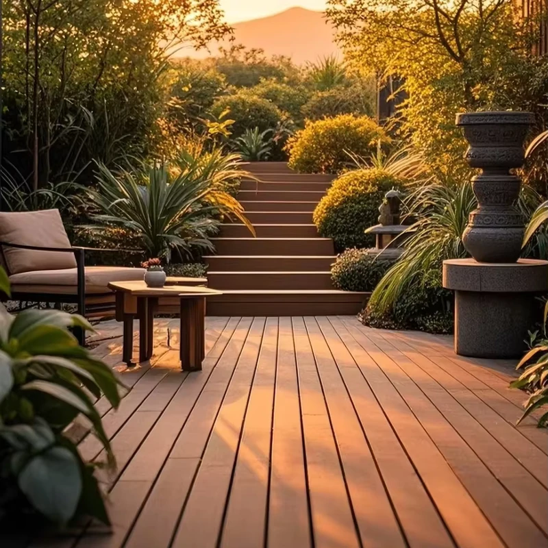 Easy to Install Wpc Decking Smooth Contemporary Garden Decking Anti-skid and Wear-resistant Outdoor Floor Tiles DIY Board