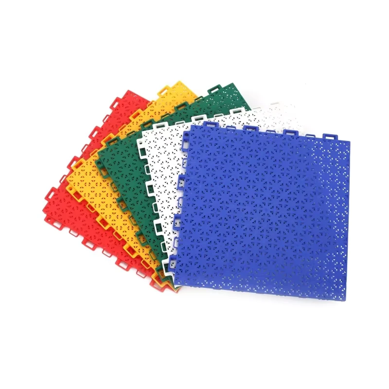 Easy to Interlock Plastic Flooring Sport Court Tiles Anti Slip PP Garage Floor Tiles With Drainage for Basketball Other Sports