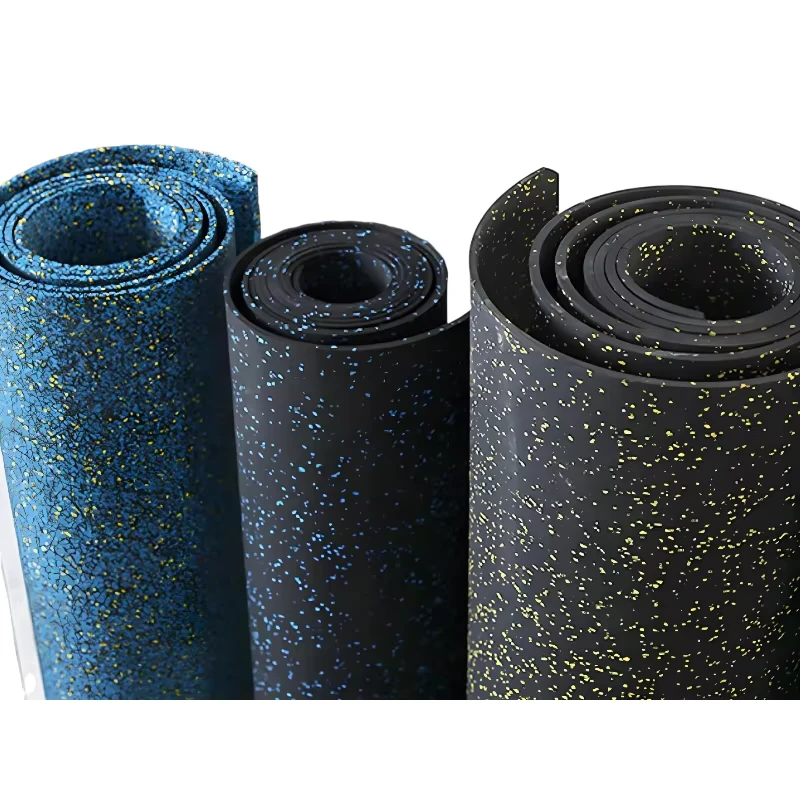 Eco Friendly 7mm Thick EPDM Rubber Coil Roll Anti Slip Shock Absorber Interlocking Floor Tiles for Gym Sports Flooring