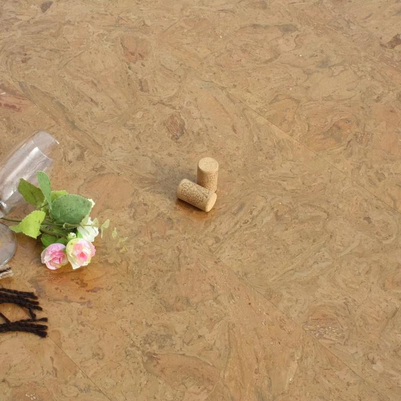Eco Friendly Acoustic Kitchen Flooring Patterned Cork Tiles Wooden Underlayment Cork Flooring with Style