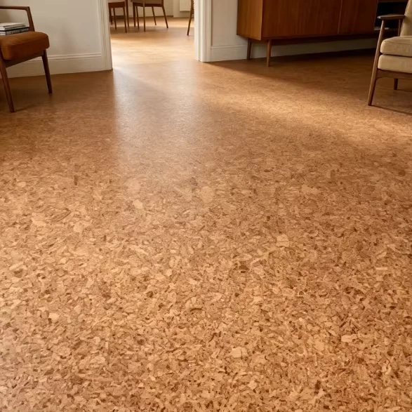 Eco-Friendly Natural Cork Flooring Tiles Interlocking Click Lock 11mm Soundproof Acoustic Floor Planks for Kindergarten Gym Home