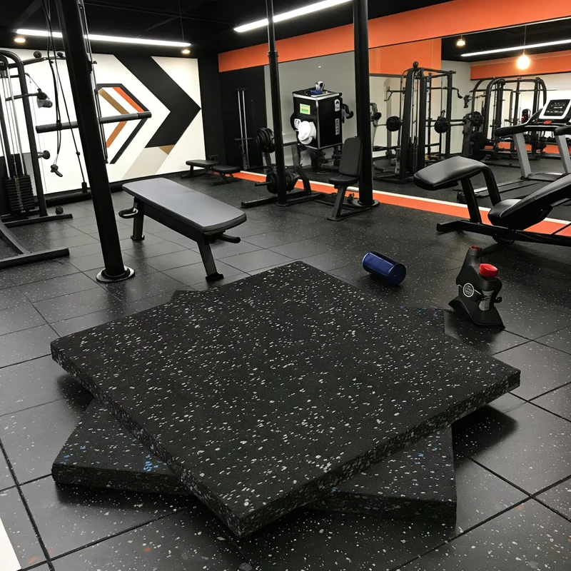 Eco-Friendly Noise Reduction Wear Resistant Easy Clean Interlocking Commercial Fitness Center Gym Floor Mat