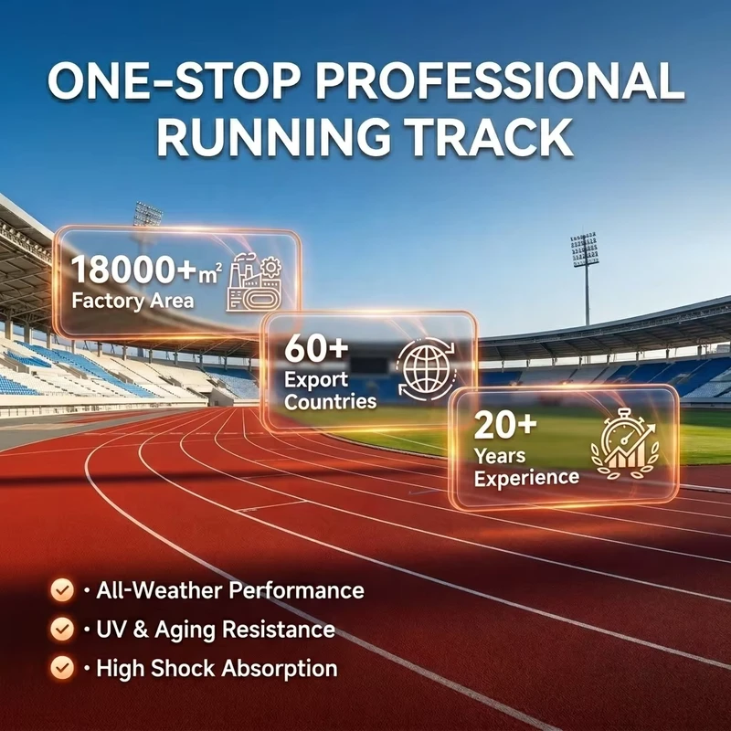 Eco Friendly Non Toxic Running Track Surface 35% 50% Shock Absorption Joint Protection Professional Athletic Track Flooring