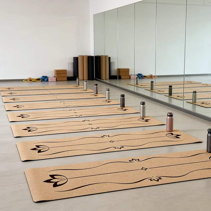Eco Friendly Rubber Floor Mat for Pilates Thick Custom Cork Biodegradable Yoga Mat Manufacturer Laser Engraving