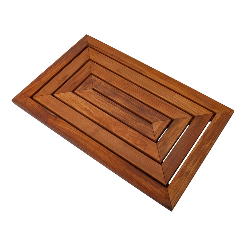 Eco Friendly Shower Mat Bathroom Floor Mat Custom Bamboo Non Slip Wooden Acacia Anti Slip Bamboo Sturdy Bath Mat