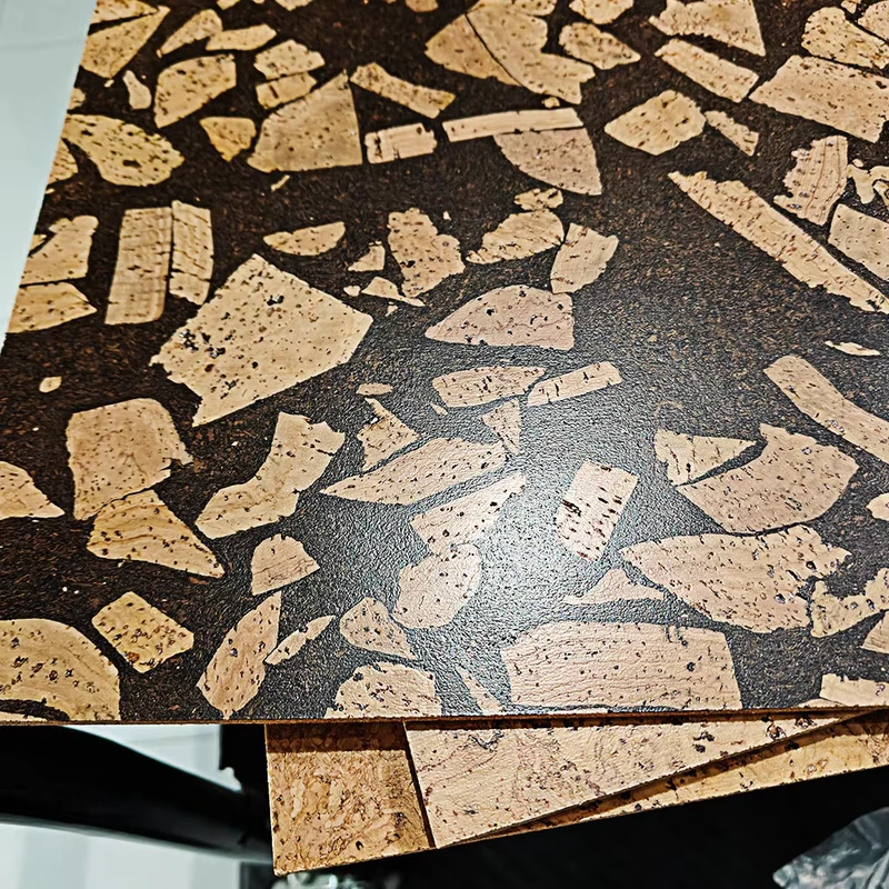 Eco Friendly Waterproof Self Adhesive Cork Flooring Tiles High Sound Insulation Anti slip 4 6mm Thickness Modern Design