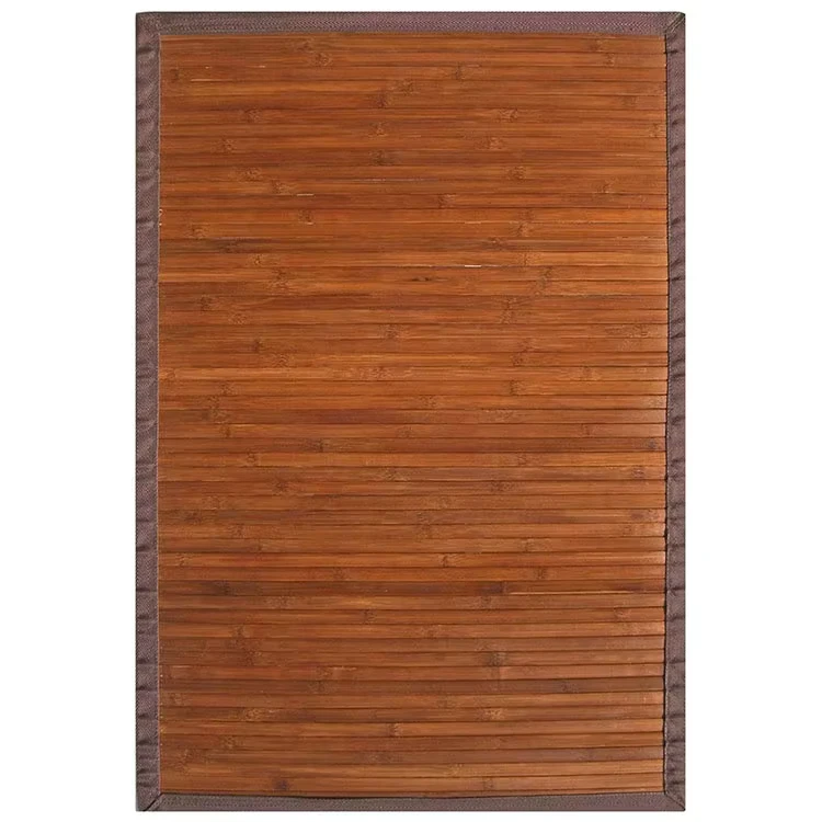 Eco friendly Dark Tan Bamboo Floor Carpet Multifunctional Rectangle Design for Living Room