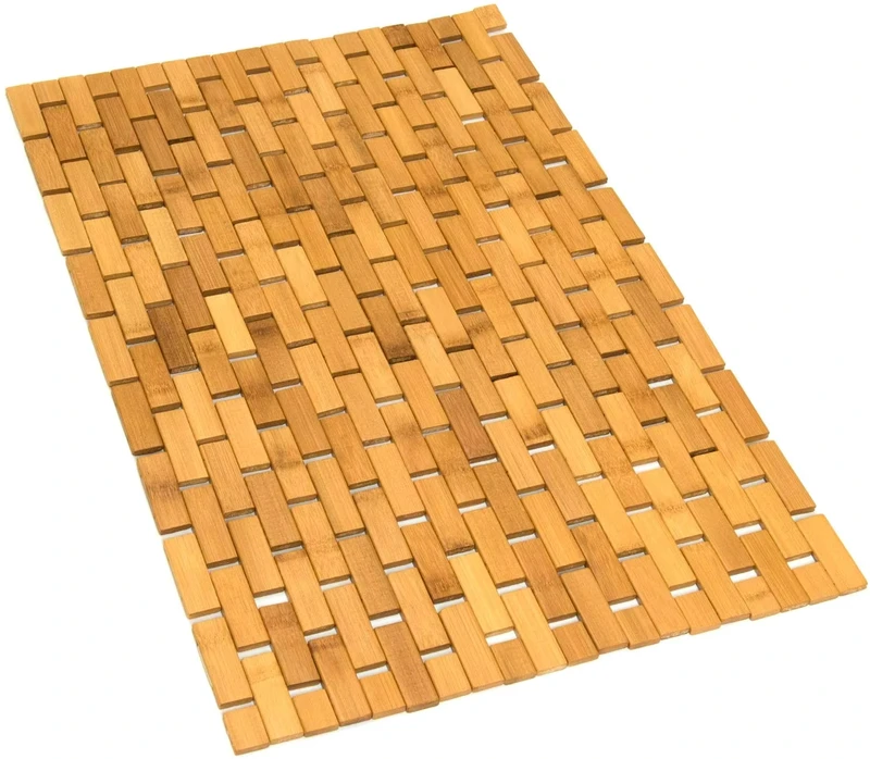 Eco friendly Foldable Bamboo Bath Mat Bamboo Floor Rug for Kitchen Bathroom Pool Sauna or Door Step