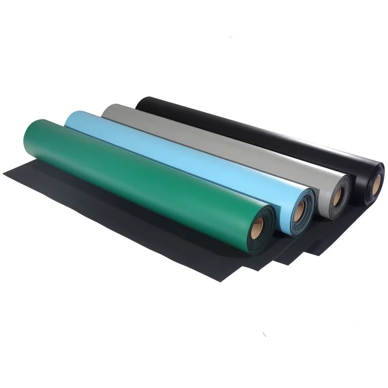 Eco friendly Green Smooth 2 Layer Antistatic ESD Mat High Temperature Reclaimed Rubber Cleanroom Floor Table Anti Static Mat