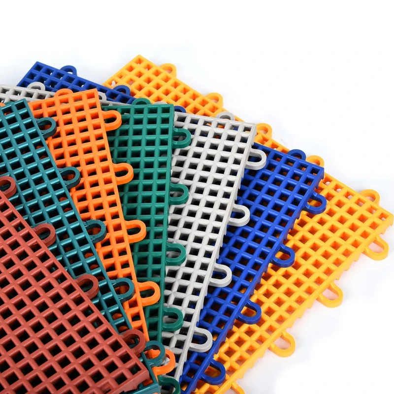 Eco friendly Plastic Gym Sports Court Floor Mat Anti Bacterial Shock Absorption for Outdoor Indoor Use Garage Interlocking Floor