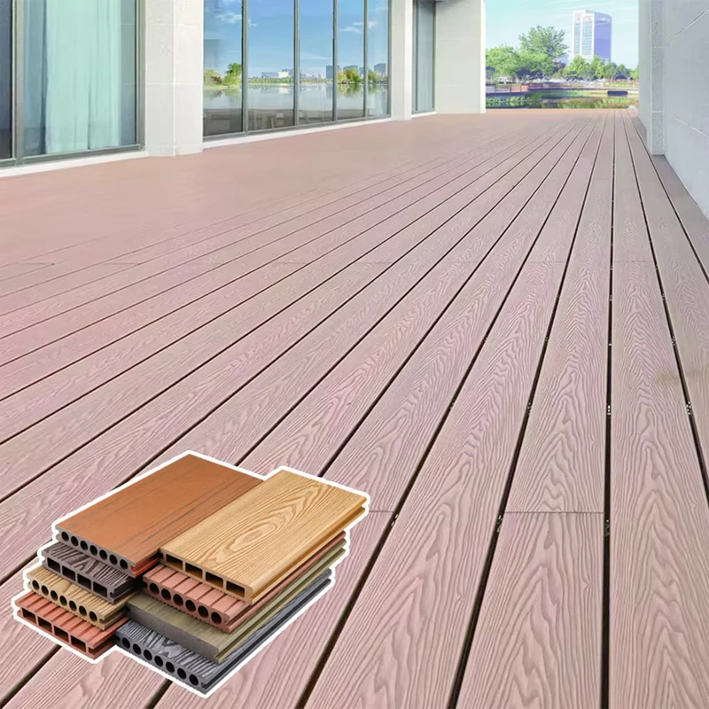 Environment Protection Solid Hollow Outdoor Wood Plastic Composite Flooring WPC Co Extrusion Decking