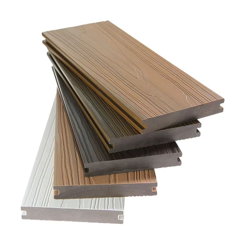 European Modern Waterproof Wood Plastic Composite 3D Embossing Deck Flooring Outdoor Teak PVC Decking Garden Park Indoor Use
