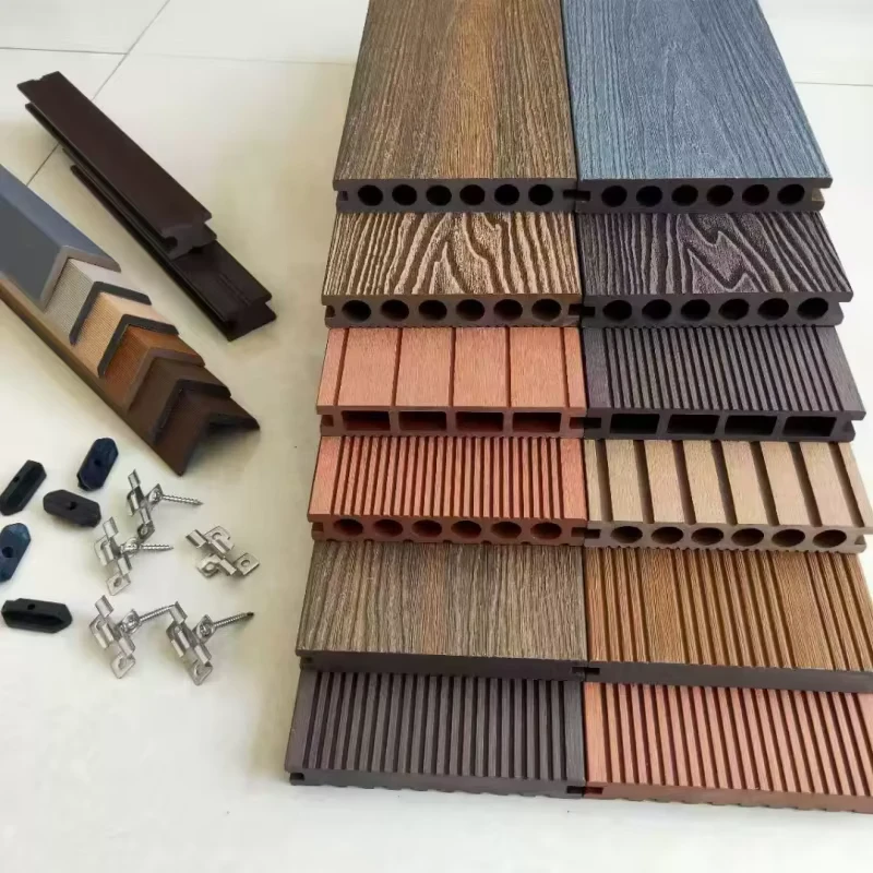 Extra-long Warranty Eco-friendly Composite Floor Wood Grain Antiseptic Outdoor WPC Decks Ground Paving Wooden Floorboard Floors