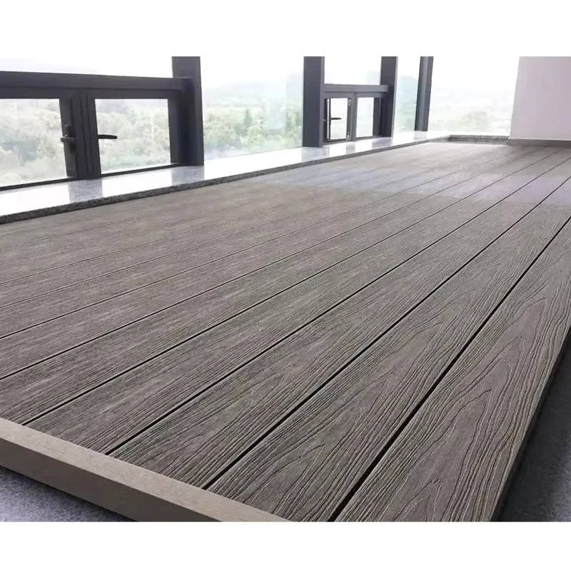 Extruded UV resistant Wpc Decking with Timber Grain Surface Wood Grain Outdoor Decking Composite Decking