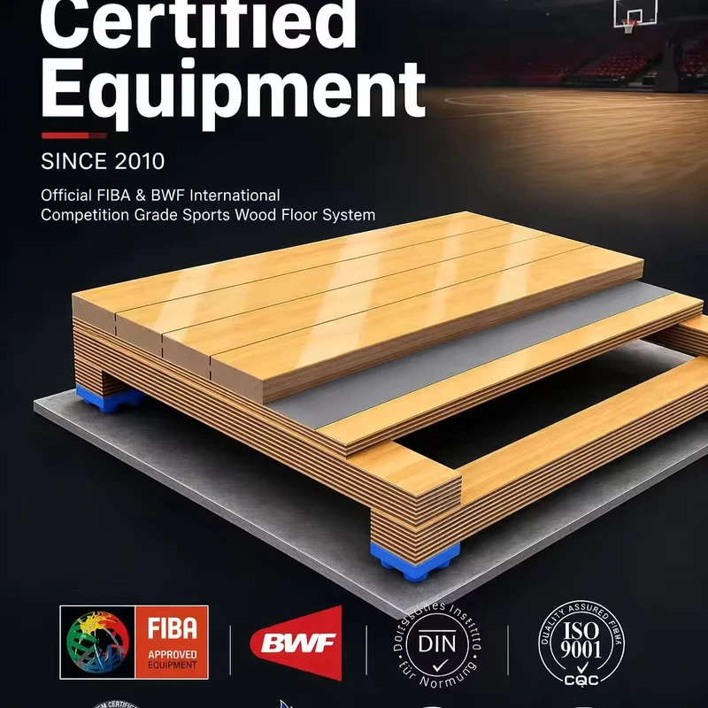FH 22S Durable Wood Sports Flooring for Basketball Courts 22mm Thickness 100MPa Tensile Strength 100N Firmness
