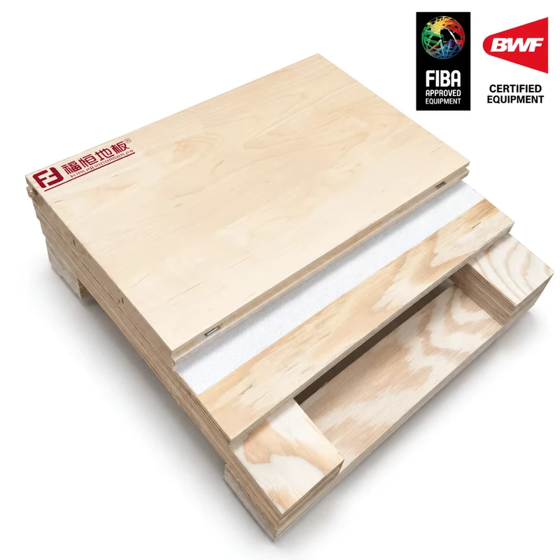 FH FH 22S Solid Wood Double Layer 22mm Thick Eco Friendly Durable Multi Purpose Sports Flooring for Basketball Court