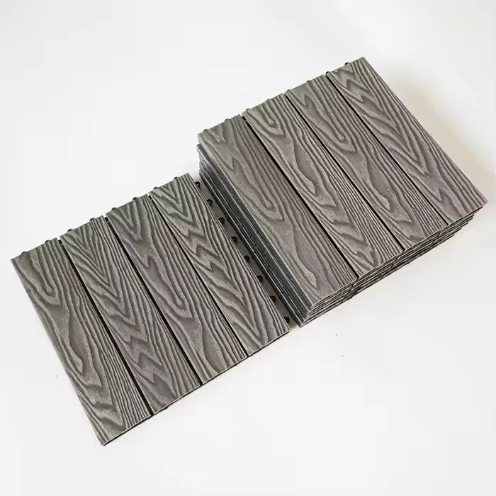 FULLSUMMER Waterproof High Quality 3d Embossing DIY Interlocking Decking Outdoor Wood Wpc Floor Composite Decking
