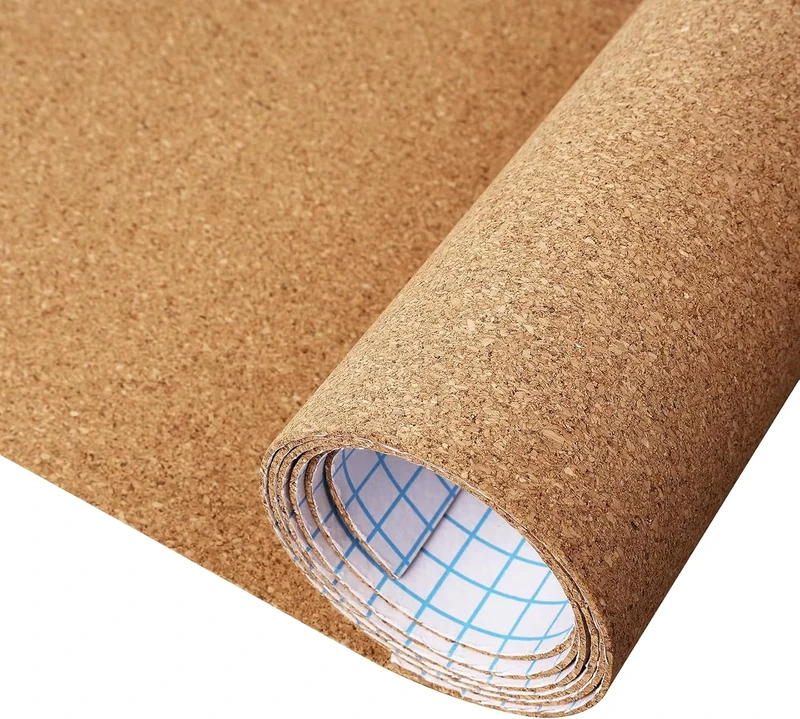 Factory 1.5mm Self Adhesive Cork Roll Sheet Custom Cut for Bulletin Boards DIY Crafts Home Office School