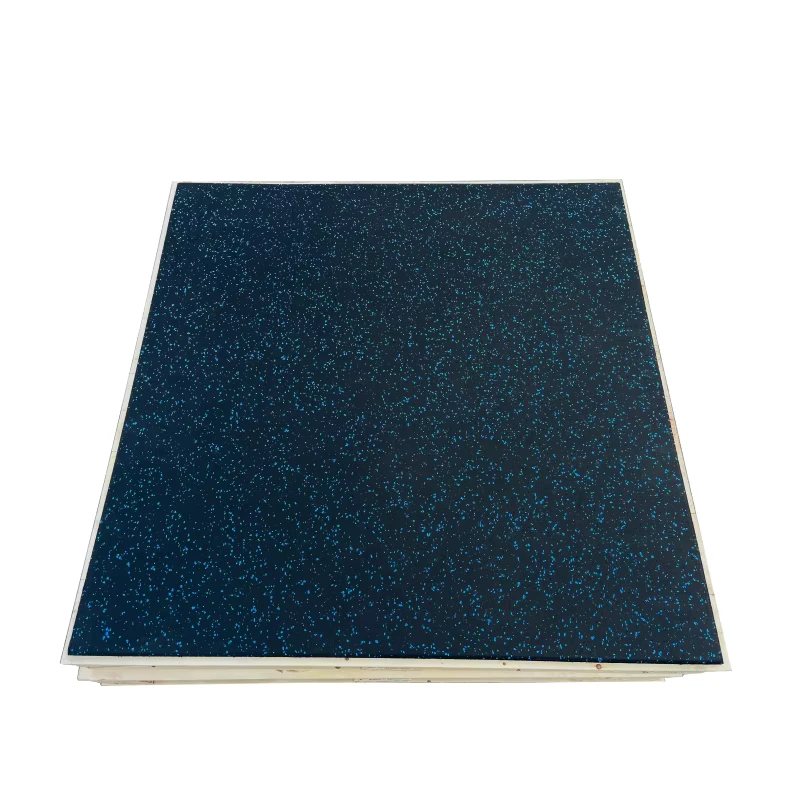 Factory 100*100cm 25mm Thickness Black Rubber Gym Floor with Colorful Dots Protective Flooring